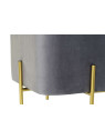 Banquette en métal doré et velours gris graphite Banquette en métal doré et velours gris graphite