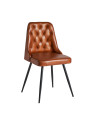 Set de 2 chaises Dexter en cuir brun caramel