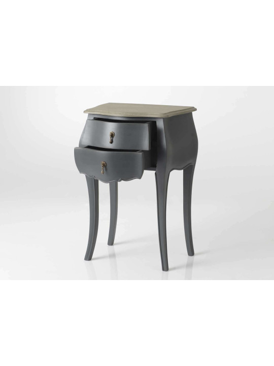 Chevet 2 tiroirs gris charme Celestine