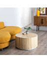 Table basse en bois de bambou beige Table basse en bois de bambou beige