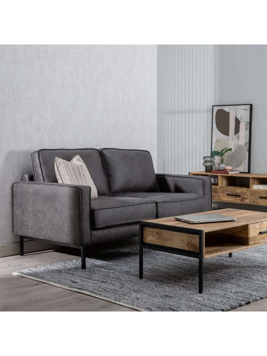Canapé 2 places gris anthracite
