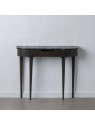 Console en marbre noir et bois Console en marbre noir et bois