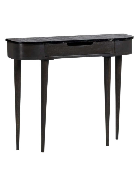 Console en marbre noir et bois Console en marbre noir et bois