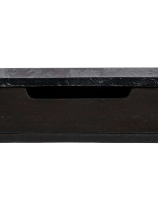 Console en marbre noir et bois Console en marbre noir et bois
