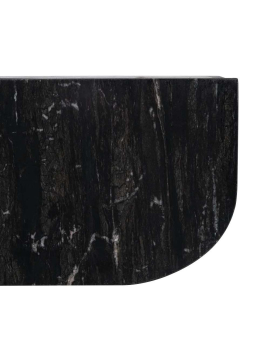 Console en marbre noir et bois Console en marbre noir et bois