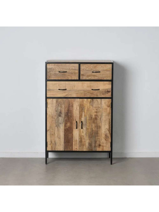 Armoire Viggo métal noir et bois Armoire Viggo métal noir et bois