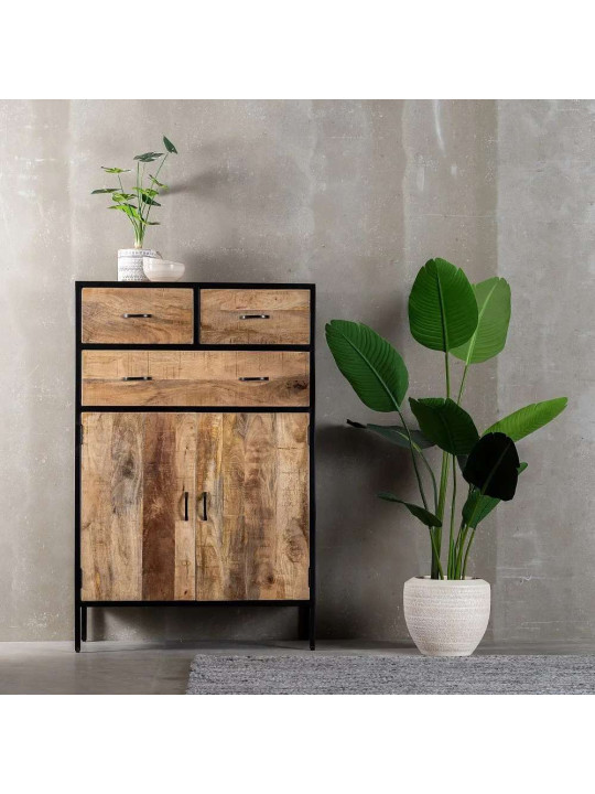 Armoire Viggo métal noir et bois Armoire Viggo métal noir et bois