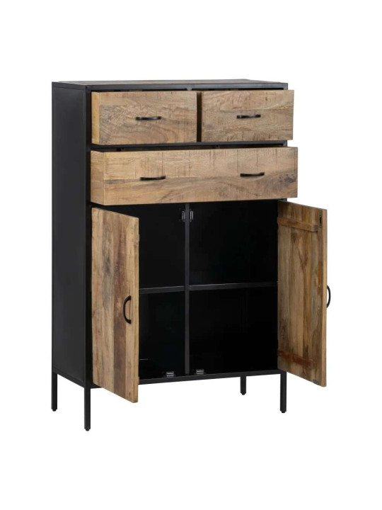 Armoire Viggo métal noir et bois Armoire Viggo métal noir et bois