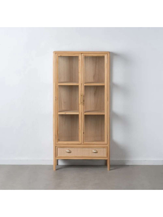 Vitrine 2 portes en bois et cannage Vitrine 2 portes en bois et cannage