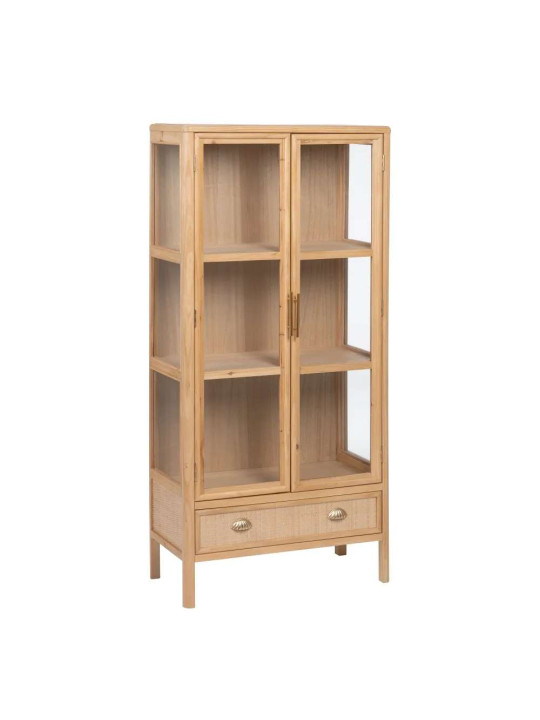 Vitrine 2 portes en bois et cannage Vitrine 2 portes en bois et cannage