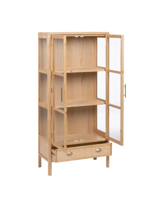 Vitrine 2 portes en bois et cannage Vitrine 2 portes en bois et cannage