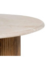 Table basse ronde en bois de manguier et marbre blanc Table basse ronde en bois de manguier et marbre blanc