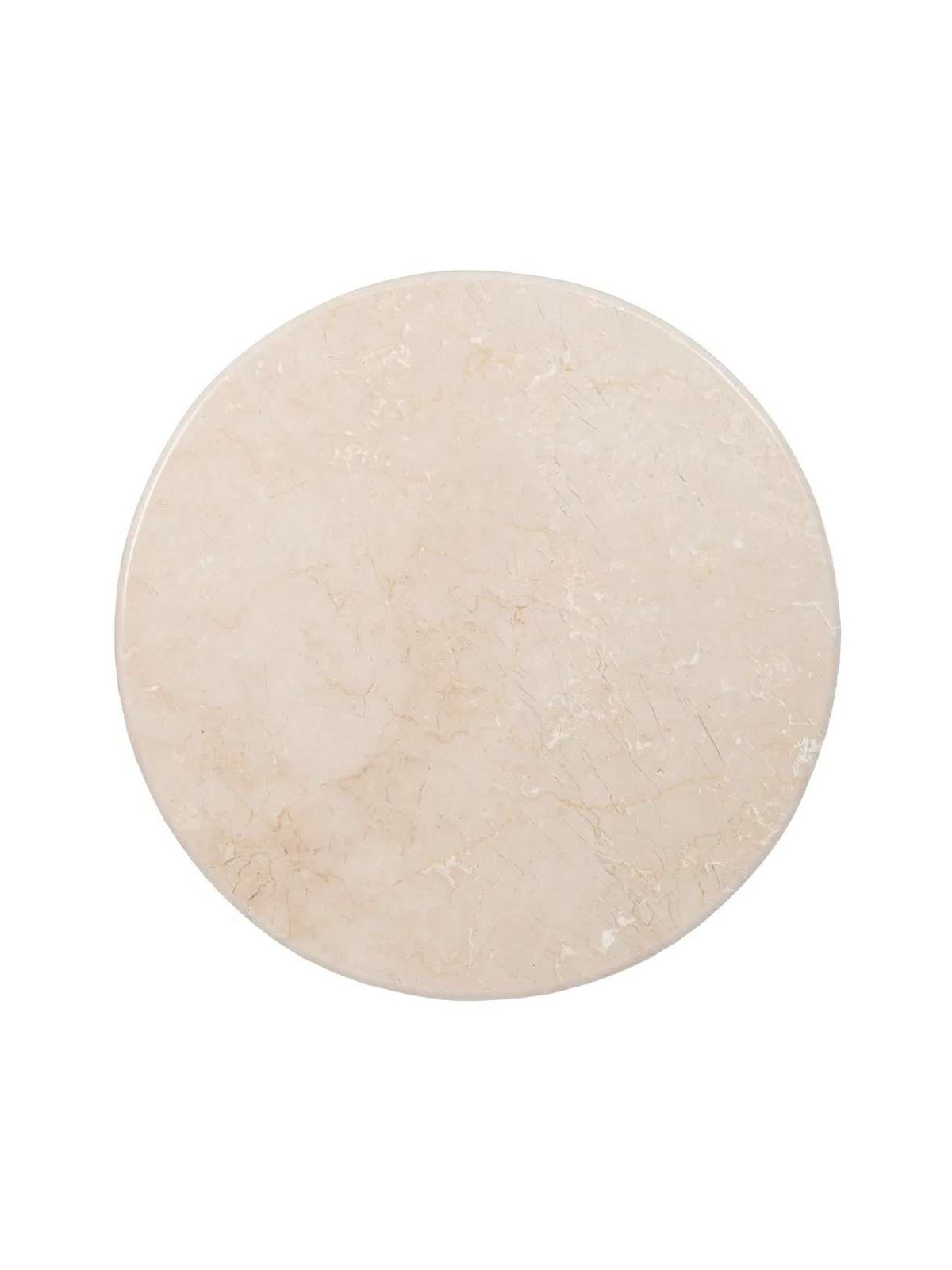 Table basse ronde en bois de manguier et marbre blanc