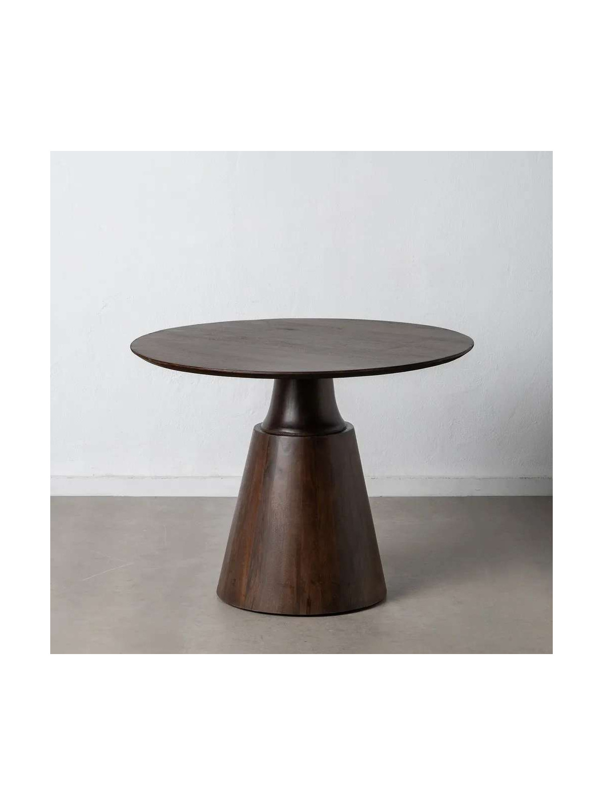 Table à manger ronde en bois de manguier