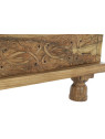 Coffre floral sculpté en bois d'acacia Coffre floral sculpté en bois d'acacia