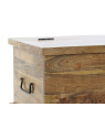 Coffre floral sculpté en bois d'acacia Coffre floral sculpté en bois d'acacia