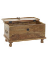 Coffre floral sculpté en bois d'acacia Coffre floral sculpté en bois d'acacia