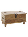 Coffre floral sculpté en bois d'acacia Coffre floral sculpté en bois d'acacia
