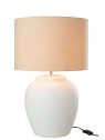 Lampe Meli + Abat-Jour Ceramique Lin Blanc Large