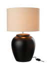 Lampe Meli + Abat-Jour Ceramique Lin Noir Large Lampe Meli + Abat-Jour Ceramique Lin Noir Large