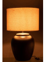 Lampe Meli + Abat-Jour Ceramique Lin Noir Large Lampe Meli + Abat-Jour Ceramique Lin Noir Large
