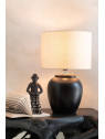 Lampe Meli + Abat-Jour Ceramique Lin Noir Large Lampe Meli + Abat-Jour Ceramique Lin Noir Large
