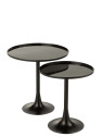 Set 2 Tables Gigogne Avec Plateau Metal Noir