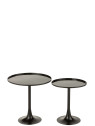 Set 2 Tables Gigogne Avec Plateau Metal Noir