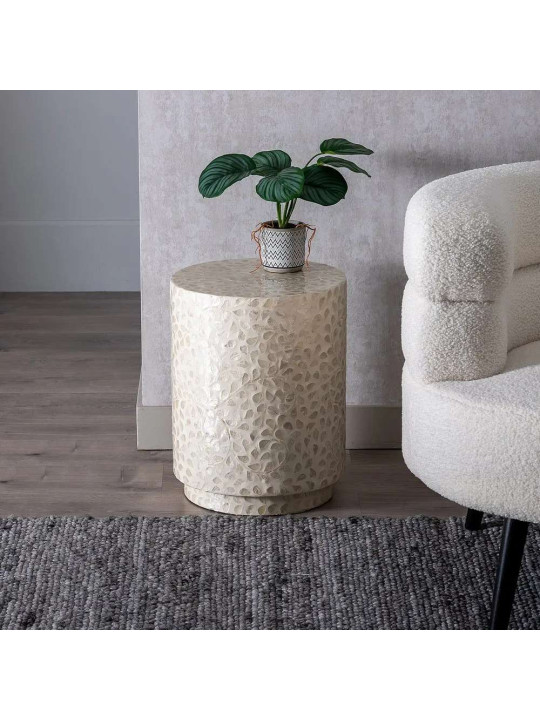 Bout de canapé Beige Nacre