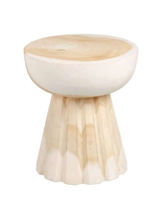 Bout de canapé sculpté blanc Suar Bout de canapé sculpté blanc Suar