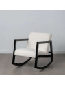 Fauteuil à bascule en tissu bouclé blanc Fauteuil à bascule en tissu bouclé blanc