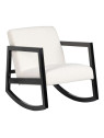 Fauteuil à bascule en tissu bouclé blanc Fauteuil à bascule en tissu bouclé blanc