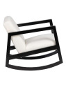 Fauteuil à bascule en tissu bouclé blanc Fauteuil à bascule en tissu bouclé blanc