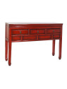 Console rouge Coloane en bois d’orme