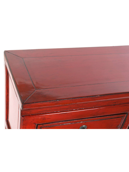 Console rouge Coloane en bois d’orme