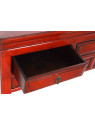 Console rouge Coloane en bois d’orme