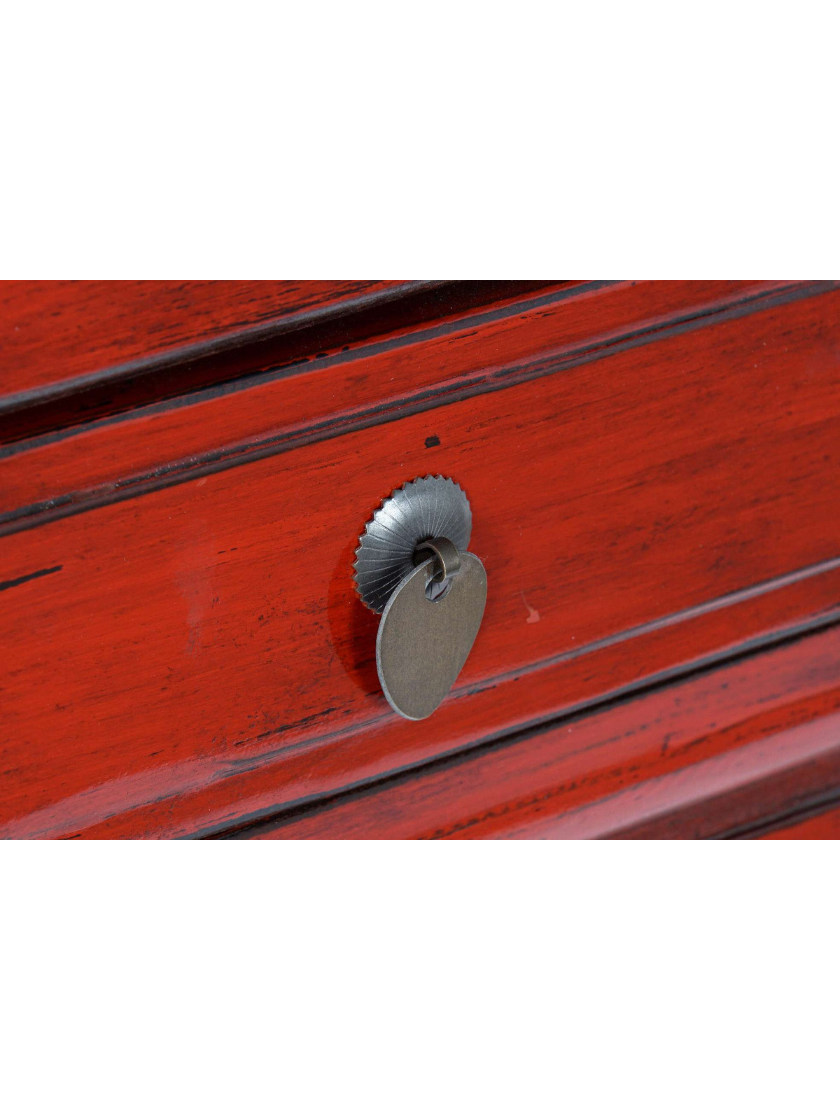 Console rouge Coloane en bois d’orme