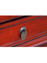 Console rouge Coloane en bois d’orme