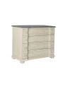 Commode Quiero 4 tiroirs en bois gris crème vieilli