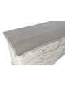 Large commode Quiero 8 tiroirs en bois gris crème vieilli