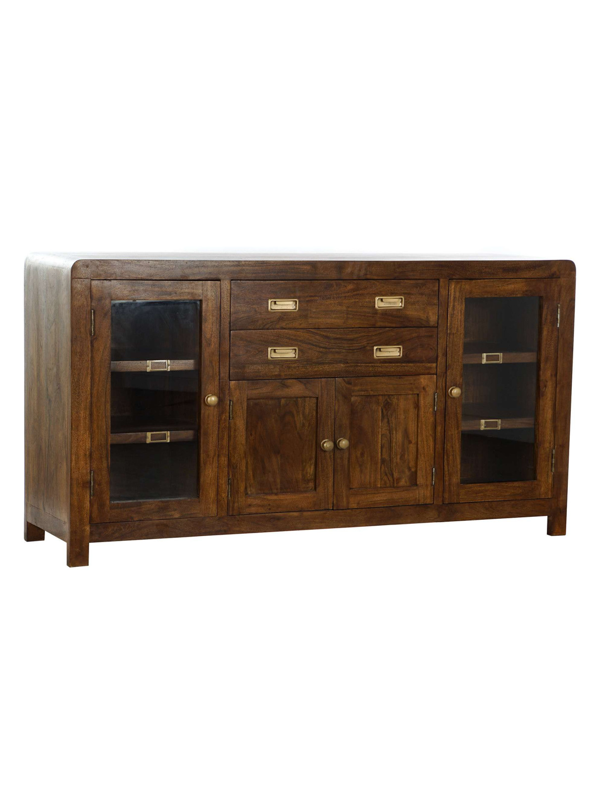 Buffet Cuarto en bois naturel d'acacia marron 8 tiroirs