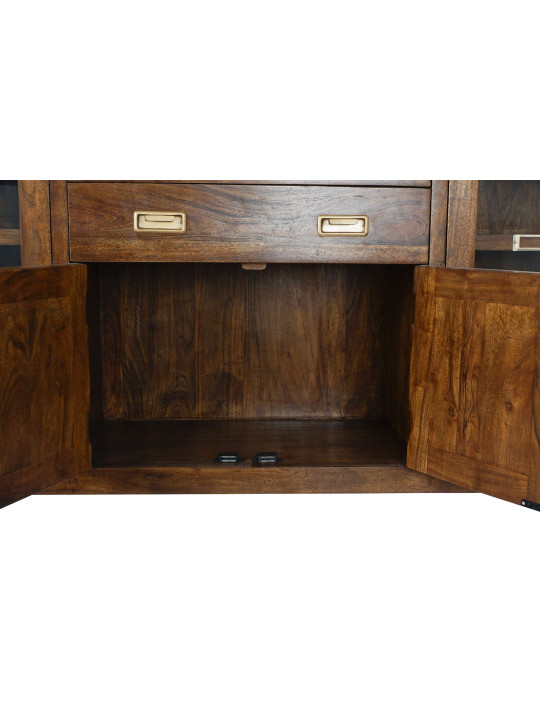 Buffet Cuarto en bois naturel d'acacia marron 8 tiroirs