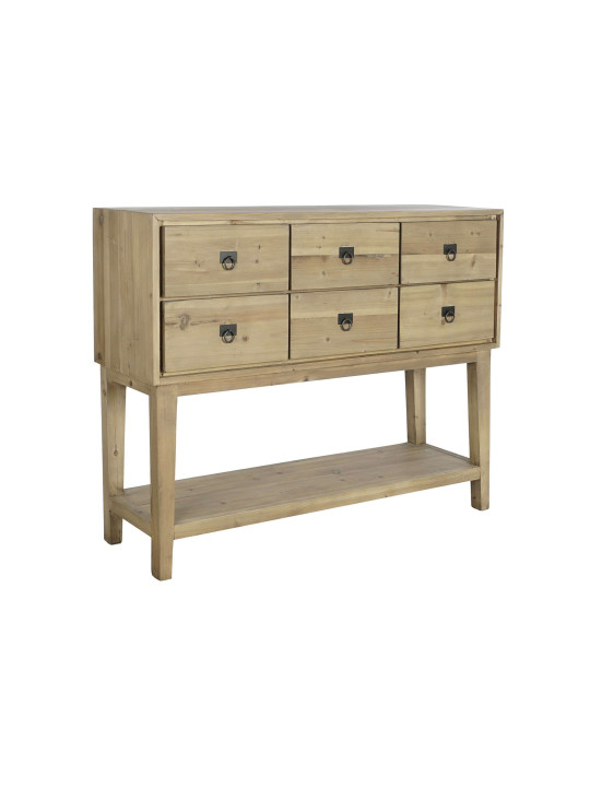 Console naturelle en bois d'épicéa 6 tiroirs