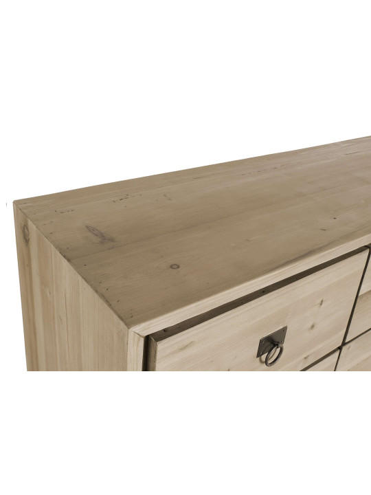 Console naturelle en bois d'épicéa 6 tiroirs