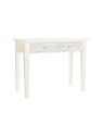 Console blanche gravée en bois de manguier Console blanche gravée en bois de manguier