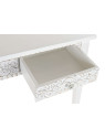 Console blanche gravée en bois de manguier Console blanche gravée en bois de manguier