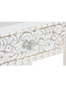 Console blanche gravée en bois de manguier Console blanche gravée en bois de manguier