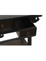 Console Shamian 2 tiroirs en bois d’orme noir