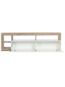 Meuble tv Dulce en bois naturel et blanc laqué