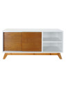 Meuble tv scandinave marron et blanc